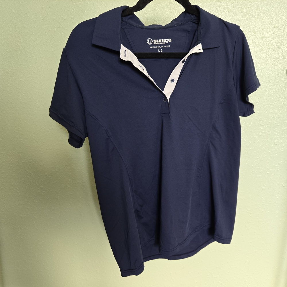 Sunice Navy Blue Short Sleeve Polo Shirt